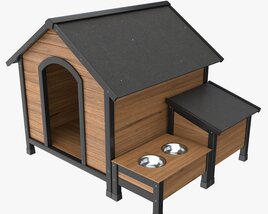 Outdoor Wooden Dog House 03 Modèle 3D