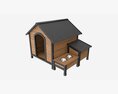 Outdoor Wooden Dog House 03 3d model