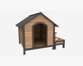 Outdoor Wooden Dog House 03 3d model