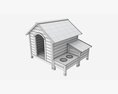 Outdoor Wooden Dog House 03 Modello 3D