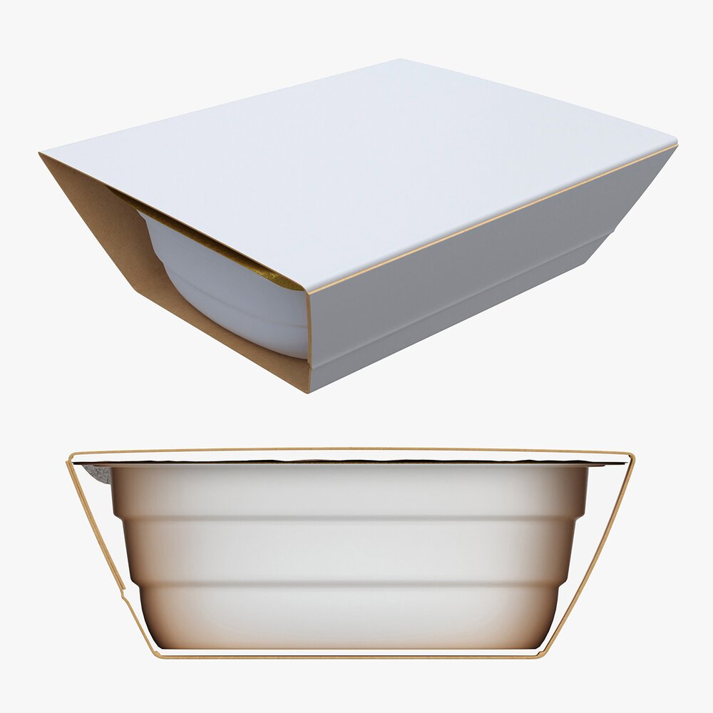 Plastic Food Tray With Wrap 3D 모델 
