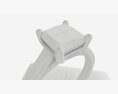Ring Leather Display Holder Stand 03 Modelo 3d