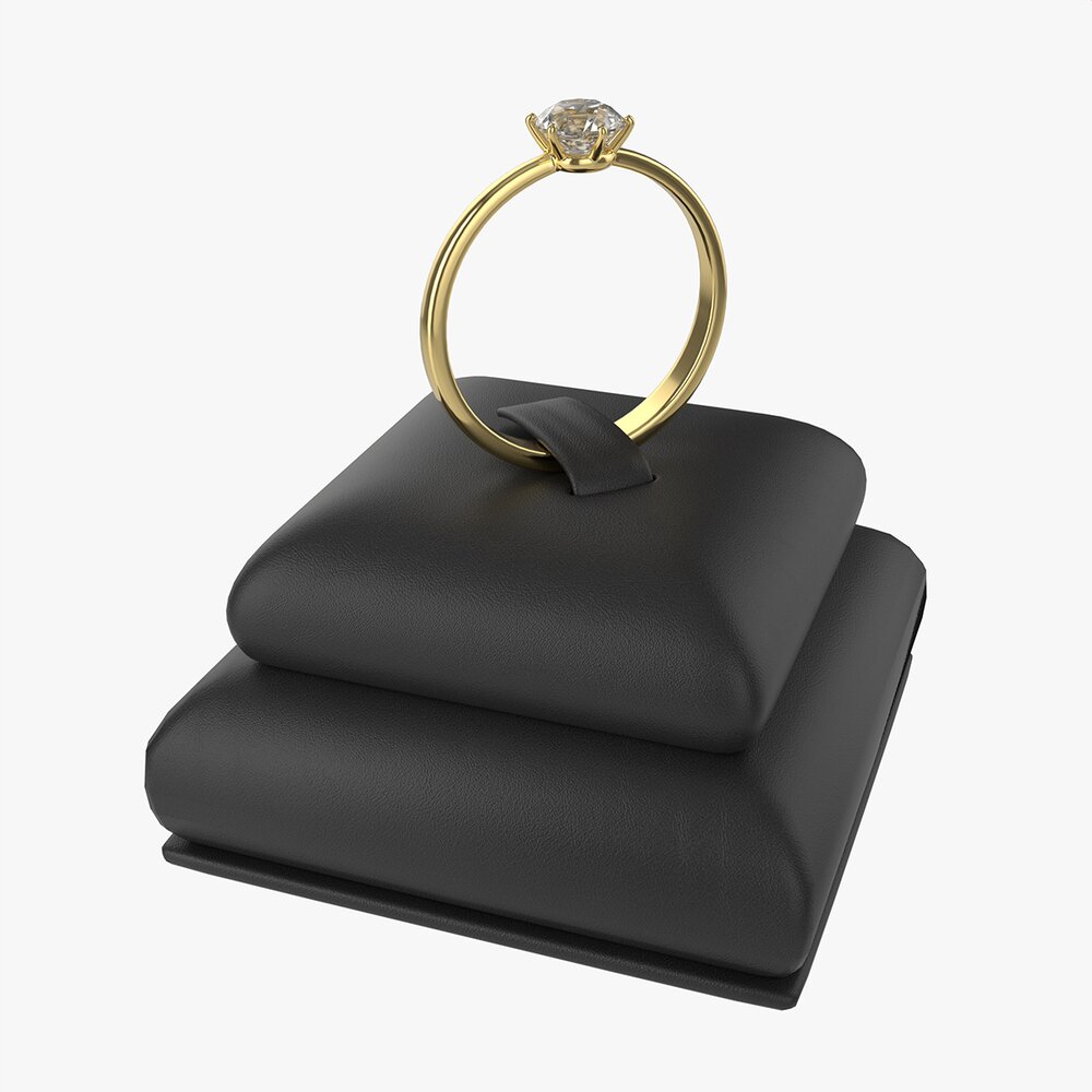 Ring Leather Display Holder Stand 06 Modelo 3d