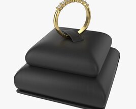 Ring Leather Display Holder Stand 07 Modelo 3d