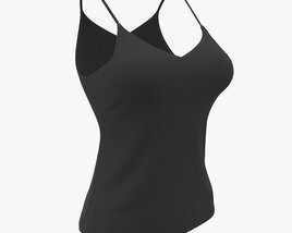 Strap Vest Top For Women Black Mockup 3D-Modell
