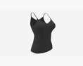 Strap Vest Top For Women Black Mockup Modèle 3d