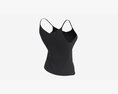 Strap Vest Top For Women Black Mockup 3D 모델 