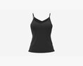 Strap Vest Top For Women Black Mockup Modelo 3D