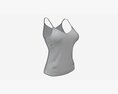 Strap Vest Top For Women Black Mockup Modelo 3D
