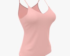 Strap Vest Top For Women Pink Mockup 3D-Modell