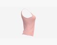 Strap Vest Top For Women Pink Mockup Modelo 3D