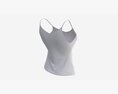 Strap Vest Top For Women White Mockup Modelo 3D