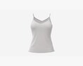 Strap Vest Top For Women White Mockup 3D模型