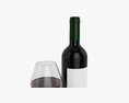 Wine Bottle Mockup 03 Red With Glass Modello 3D