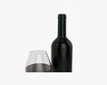 Wine Bottle Mockup 03 Red With Glass 3d model