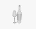 Wine Bottle Mockup 05 With Glass 3Dモデル