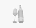 Wine Bottle Mockup 05 With Glass Modelo 3D