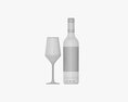 Wine Bottle Mockup 05 With Glass Modelo 3d