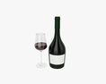 Wine Bottle Mockup 12 With Glass 3D модель