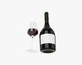 Wine Bottle Mockup 12 With Glass Modelo 3d