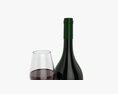 Wine Bottle Mockup 12 With Glass Modèle 3d