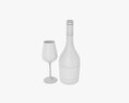 Wine Bottle Mockup 12 With Glass 3Dモデル