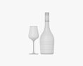 Wine Bottle Mockup 12 With Glass 3Dモデル