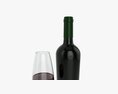 Wine Bottle Mockup 15 With Glass Modèle 3d
