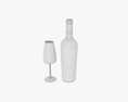Wine Bottle Mockup 15 With Glass Modelo 3D
