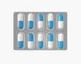 Pills In Blister Pack 01 Modelo 3d