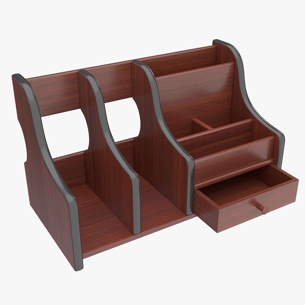 Wooden Desk Organizer 02 Modèle 3d