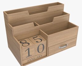 Wooden Desk Organizer 03 3D model