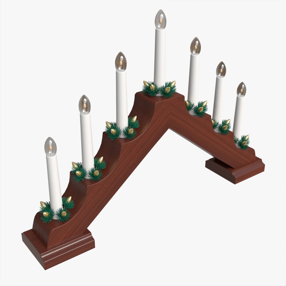 Advent 7-light Candlestick Arc 01 Modello 3D