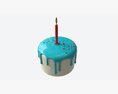 Birthday Cake With One Candle 3D-Modell