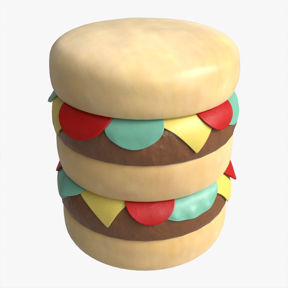 Cheeseburger Cake Tall Modello 3D
