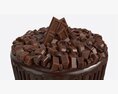 Chocolate Cake Decorated With Chocolate Pieces 3D 모델 