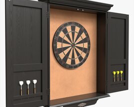 Dartboard Cabinet Classic Open Modelo 3d