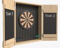 Dartboard Cabinet Minimalist Open Modelo 3d
