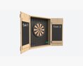 Dartboard Cabinet Minimalist Open 3D 모델 