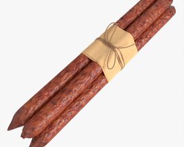 Dry Sausages Wrapped And Tied 3D model