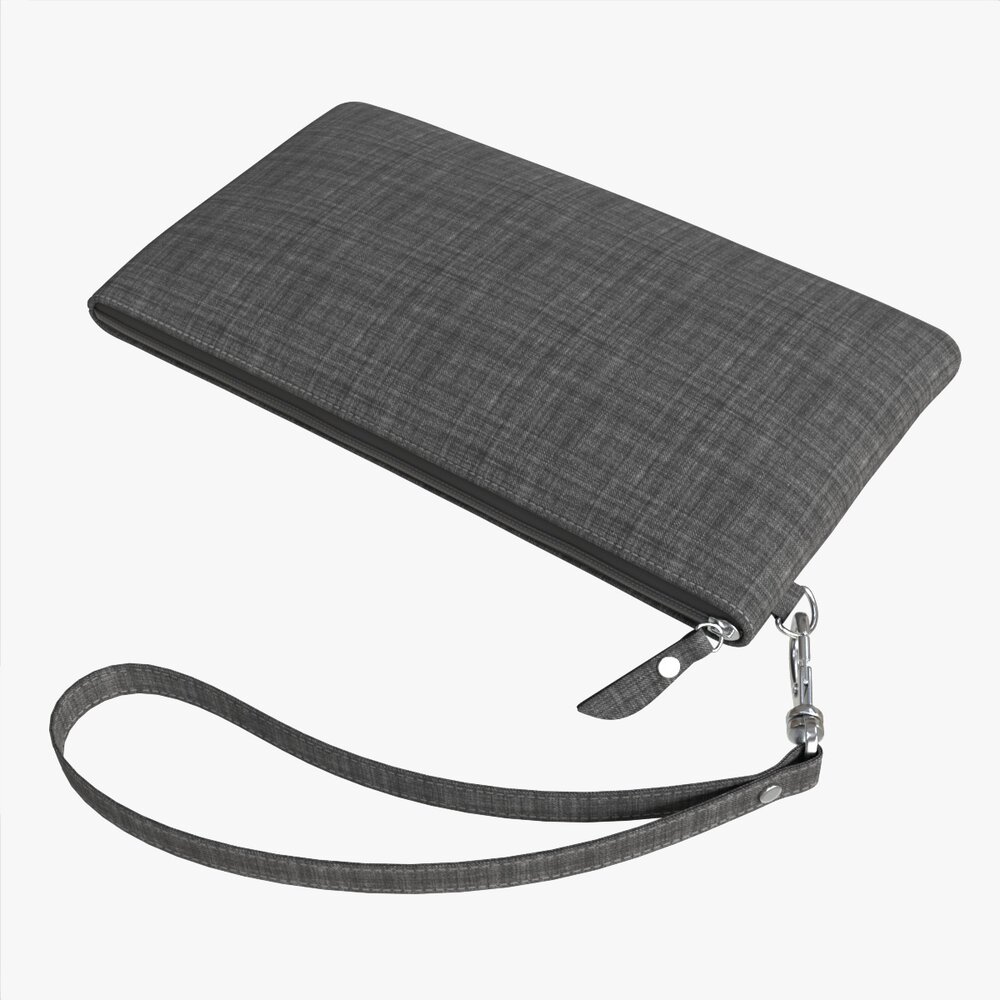 Fabric Wallet For Women With Wrist Strap Modello 3D