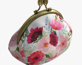 Female Coin Purse 02 With Flowers 3D model