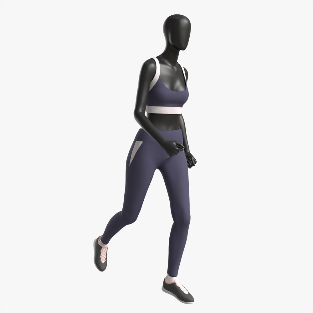 Female Mannequin In Sport Clothes In Action Modello 3D