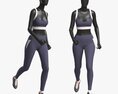 Female Mannequin In Sport Clothes In Action 3d model