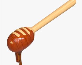 Honey Spoon Dripper With Honey 3D 모델 