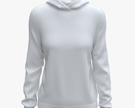 Hoodie For Women Mockup 02 White 3D-Modell