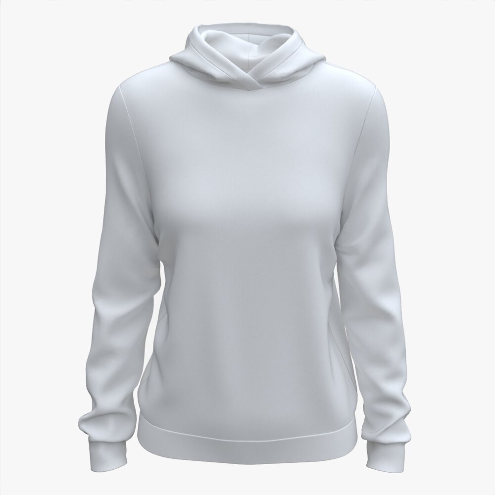 Hoodie For Women Mockup 02 White 3D 모델 