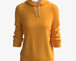 Hoodie For Women Mockup 03 Yellow Modello 3D