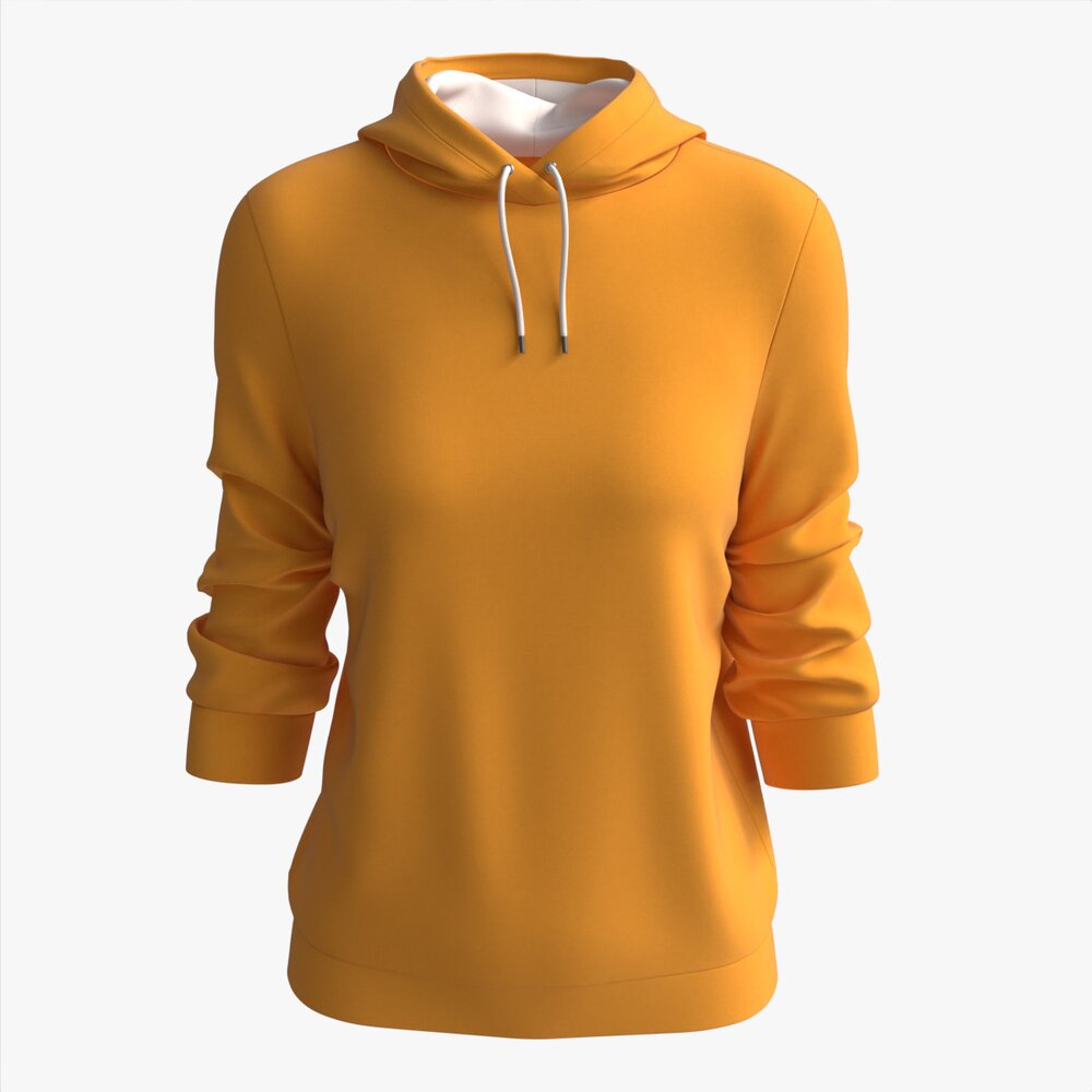 Hoodie For Women Mockup 03 Yellow 3D模型