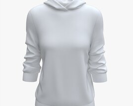 Hoodie For Women Mockup 04 White Modello 3D